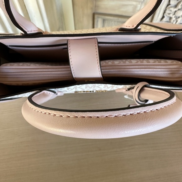 MICHAEL KORS KALI MD SATCHEL SHOULDER BAG + IPAD CASE MK ROSE GOLD WHITE PINK - Picture 12 of 14